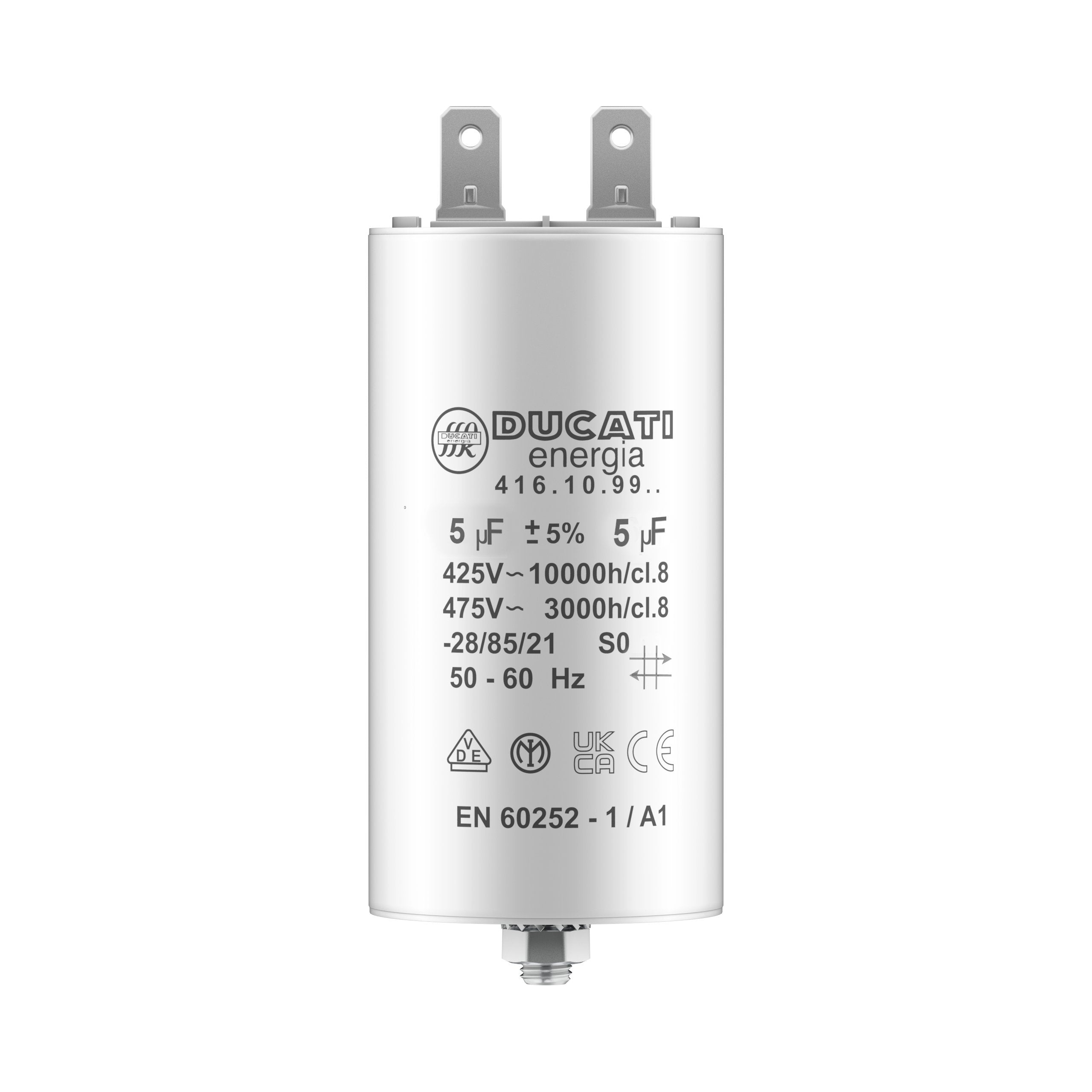 Condensateur permanent 5uF à cosses 450V pour moteur monophasé