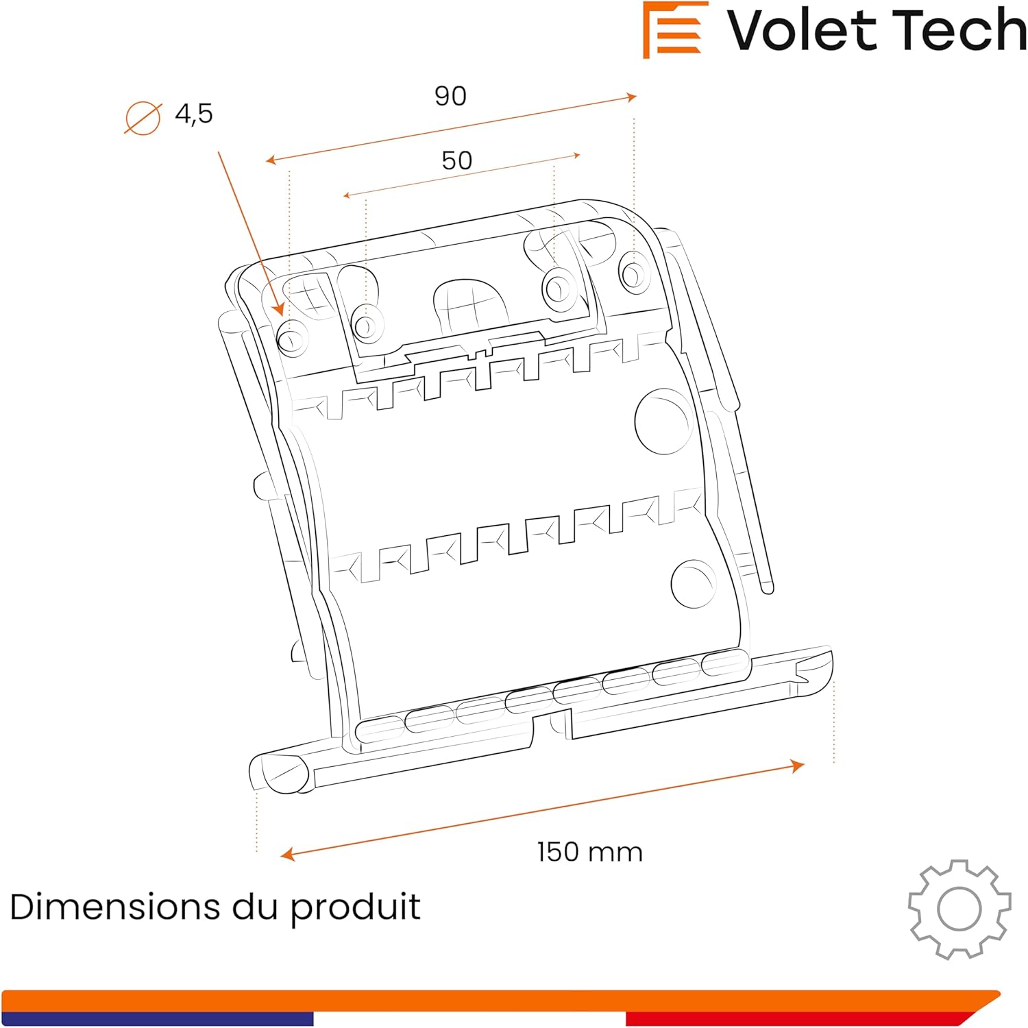 Dimension attache volet roulant