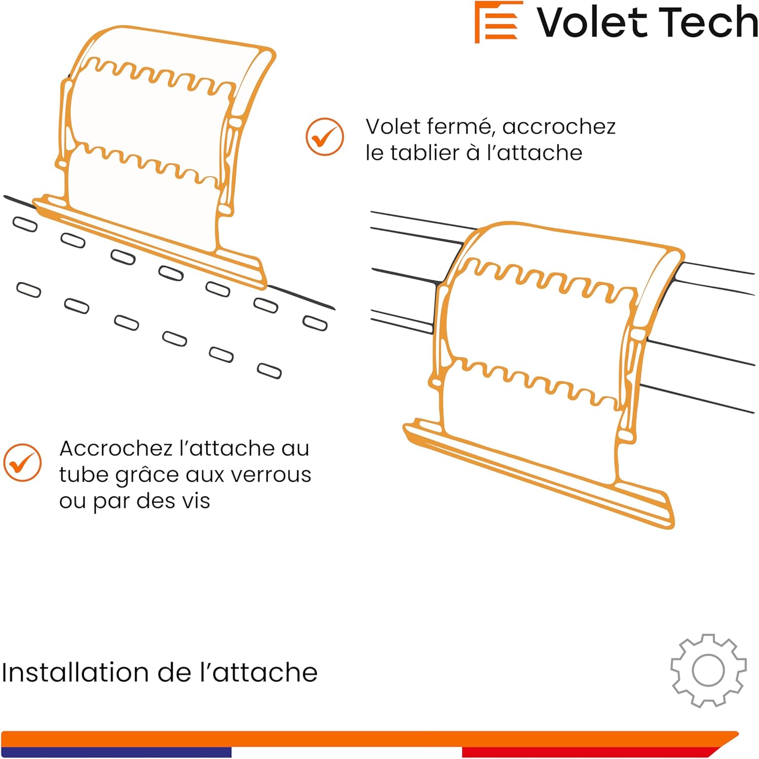 attache sur axe de volet roulant