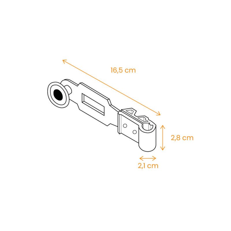 dimension d'un poignée pour espagnolette en composite