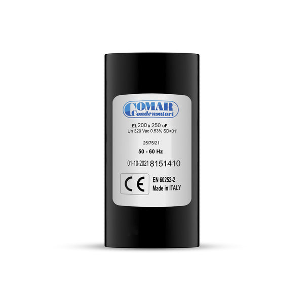 Condensateur démarrage 200uF à 250uF à cosses pour moteur monophasé
