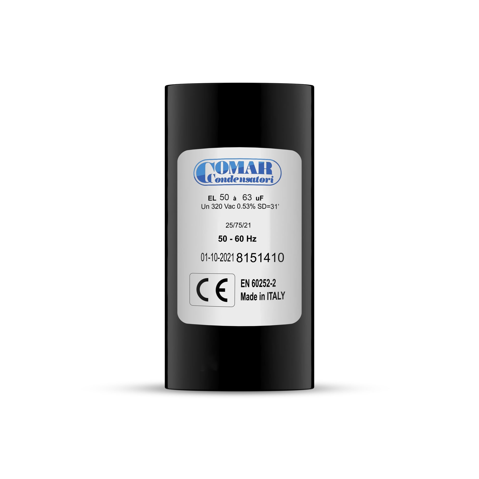 Condensateur démarrage 50uF à 63uF à cosses pour moteur monophasé