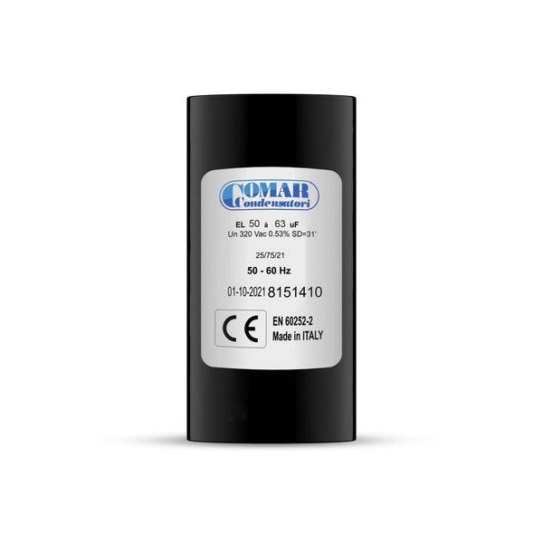 Condensateur démarrage 50uF à 63uF à cosses pour moteur monophasé