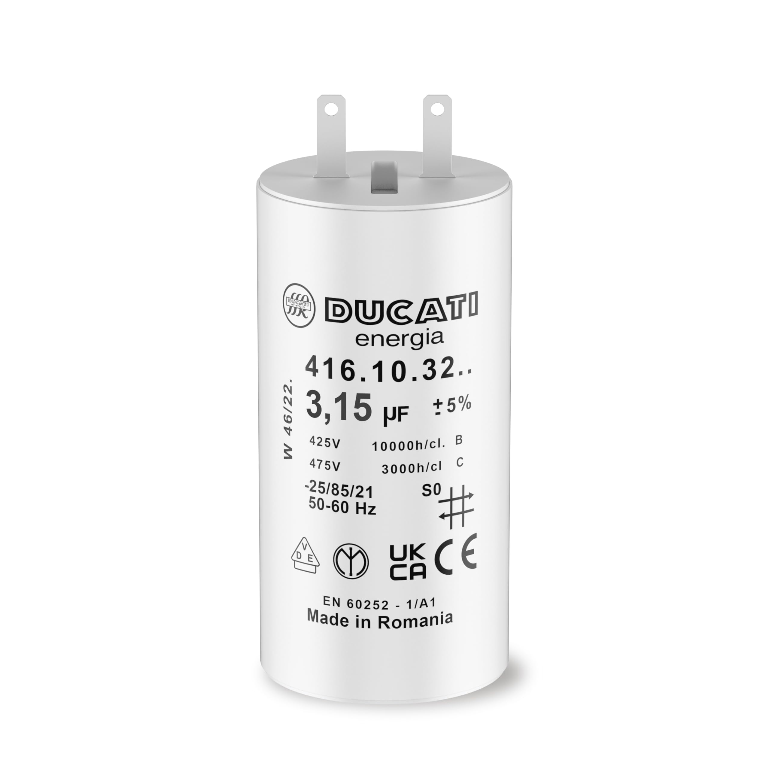 Condensateur 3,15uF pour moteur de volet roulant Somfy 8 à 10 Nm