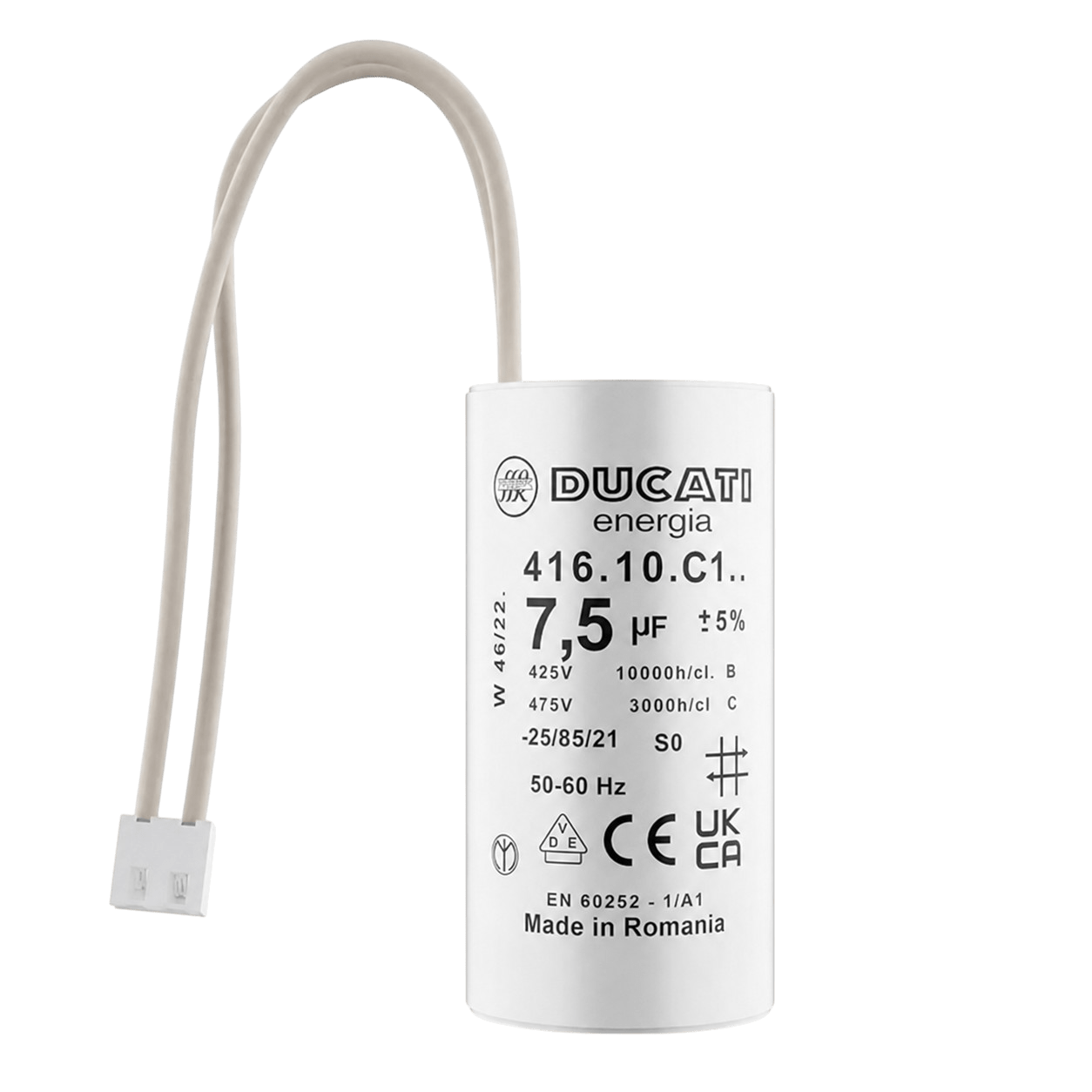 Condensateur 7,5uF fils moteur volet roulant Bubendorff