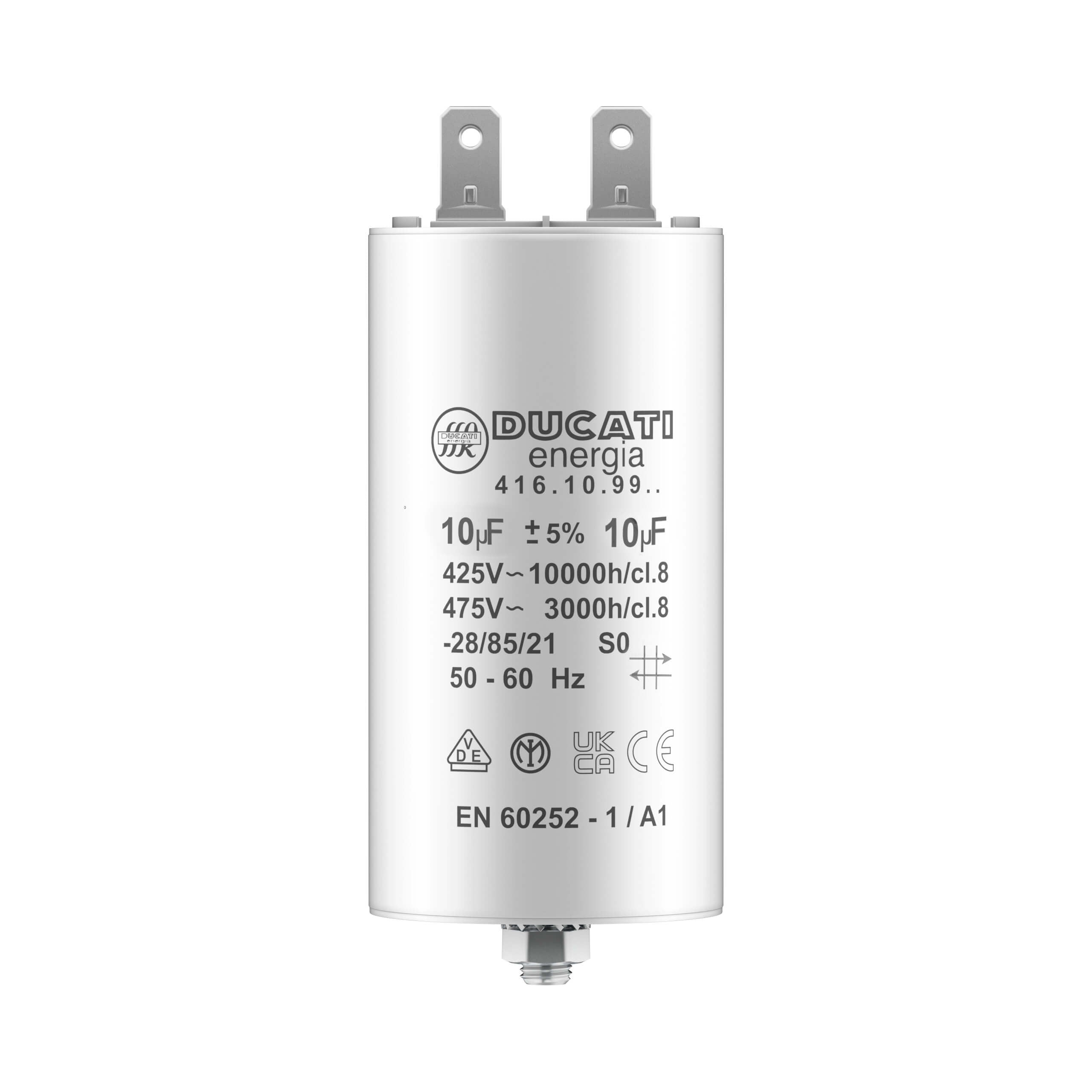 Condensateur permanent 10uF à cosses pour moteur monophasé