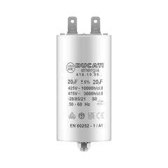 Condensateur permanent 20uF à cosses 450V pour moteur monophasé