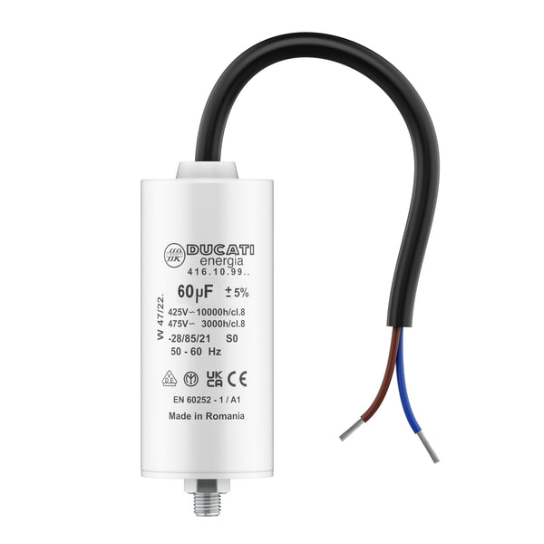Condensateur permanent 60uF 450V à câbles pour moteur monophasé