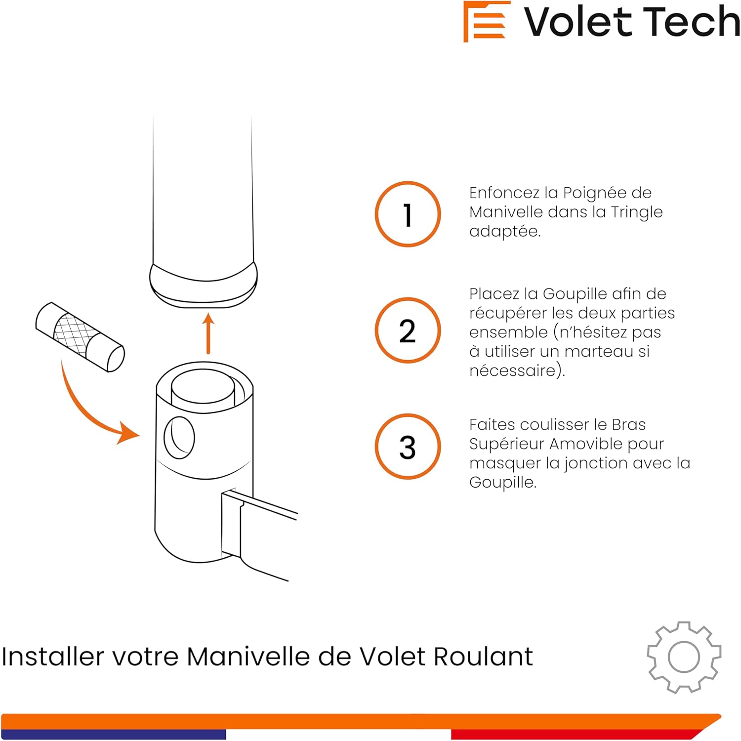 Installation poignée manivelle volet roulant
