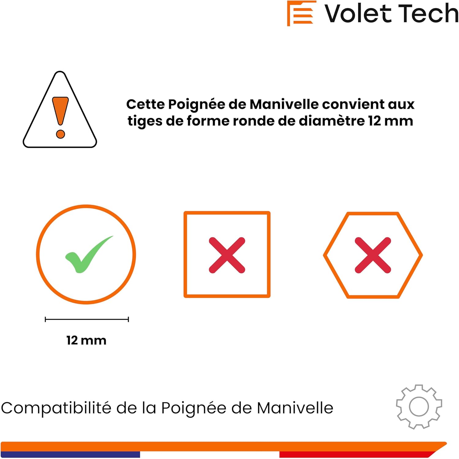 forme ronde pour poignée de manivelle volet roulant