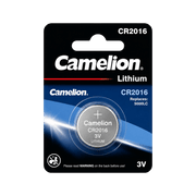 Pile bouton lithium 3V Camelion CR2016 format fin pour télécommande de volet roulant